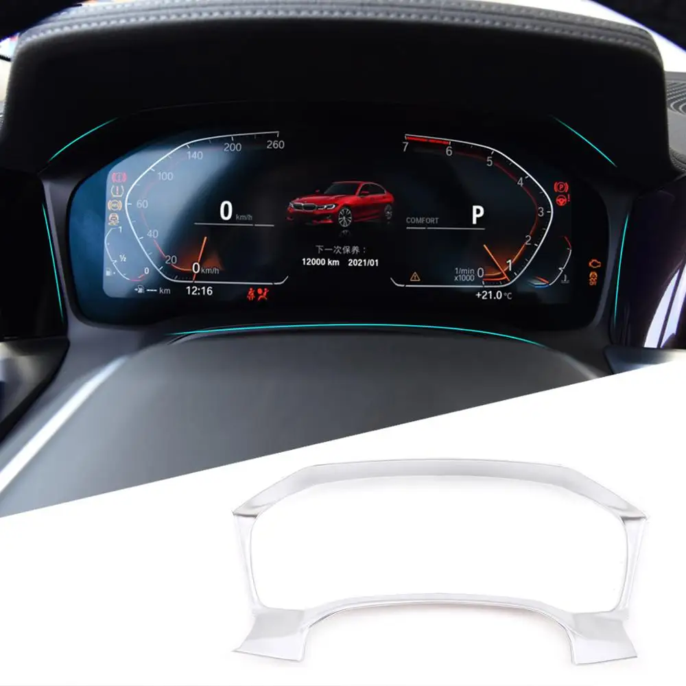 

Аксессуары для интерьера автомобиля для Bmw 3 серии G20 G28 2019 -20 Abs хромовое/углеродное волокно текстура приборной панели украшение крышка отдел...