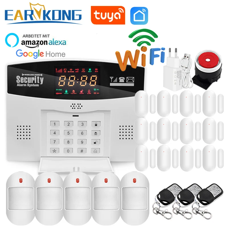 Smart Gsm Security Alarm 8 Languages Door Open Motion Detect