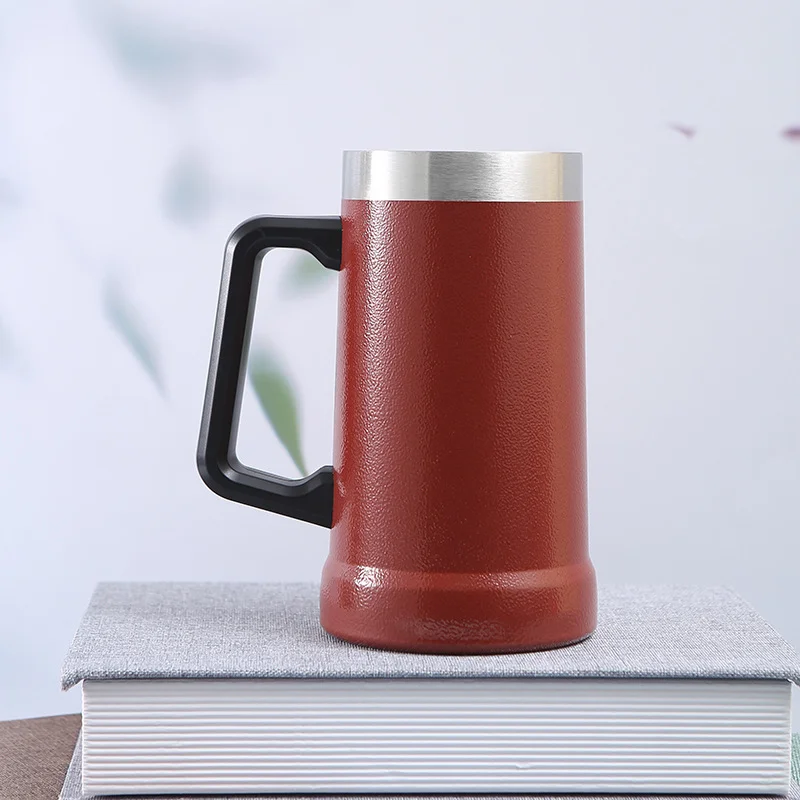 

Cup Thermal Whit Handle Stainless Steel Beer Mug Double Wall Vacuum Insulation Thermos Bottle Drinking Tumbler Isotherm Flask
