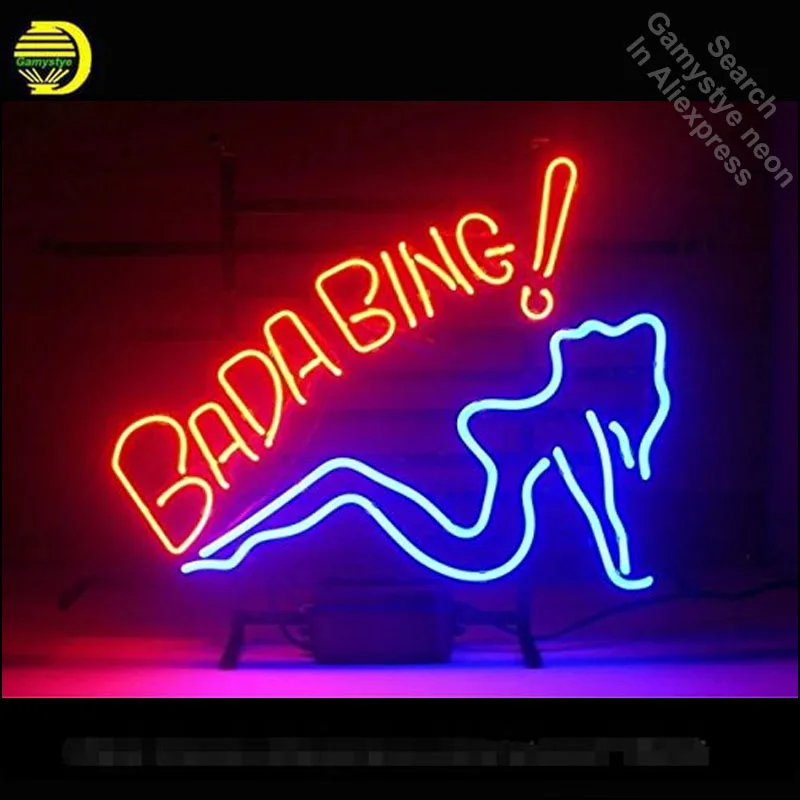Неоновая вывеска Bada Bing Girl неоновая лампочка для клуба стеклянная трубка ручная