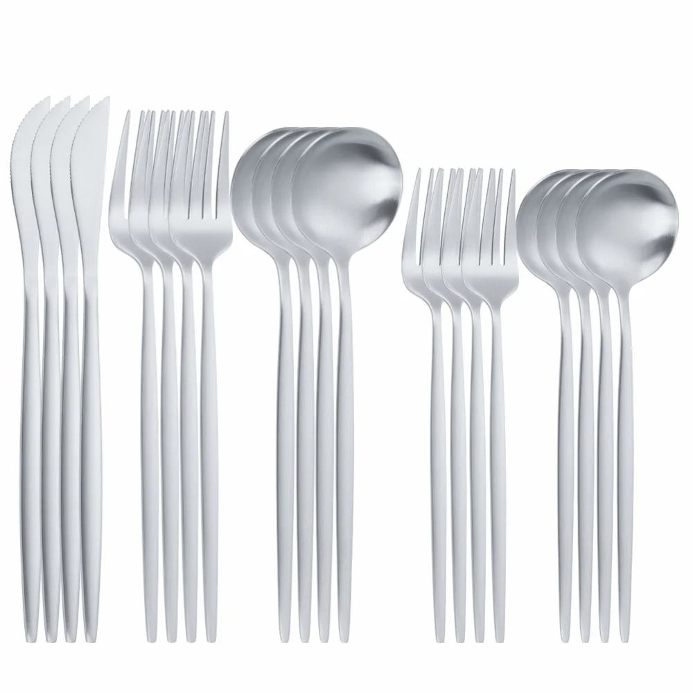 

20 шт., набор столовых приборов из нержавеющей стали