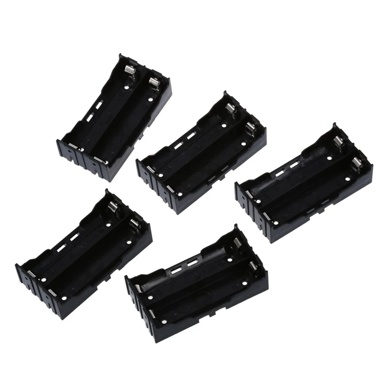 

5 Pcs Black Plastic 2 X 3.7V 18650 Batteries 4 Pin Battery Holder Case With 5V-48V General Emergency Converter