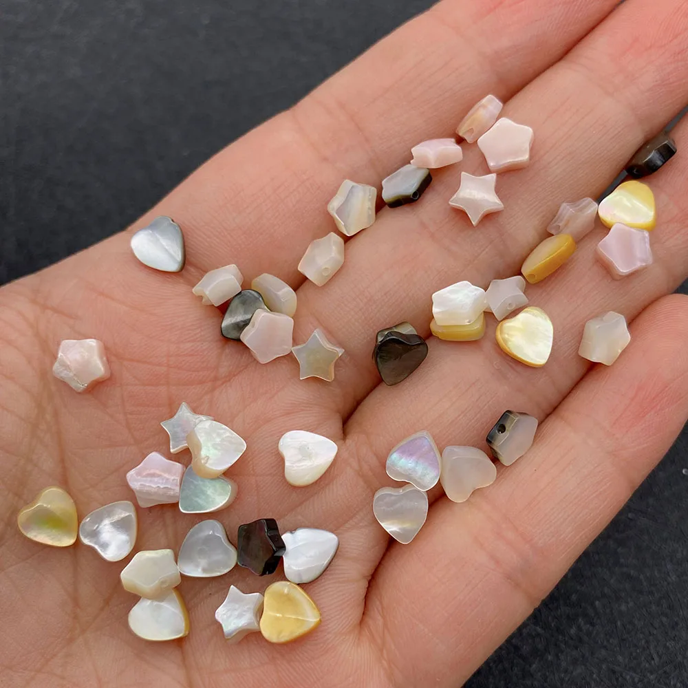 

Natural Seawater Shell Heart Pentagram Beads 6-7mm Charm Fashion Making DIY Necklace Earrings Bracelet Jewelry Accessories 1pcs