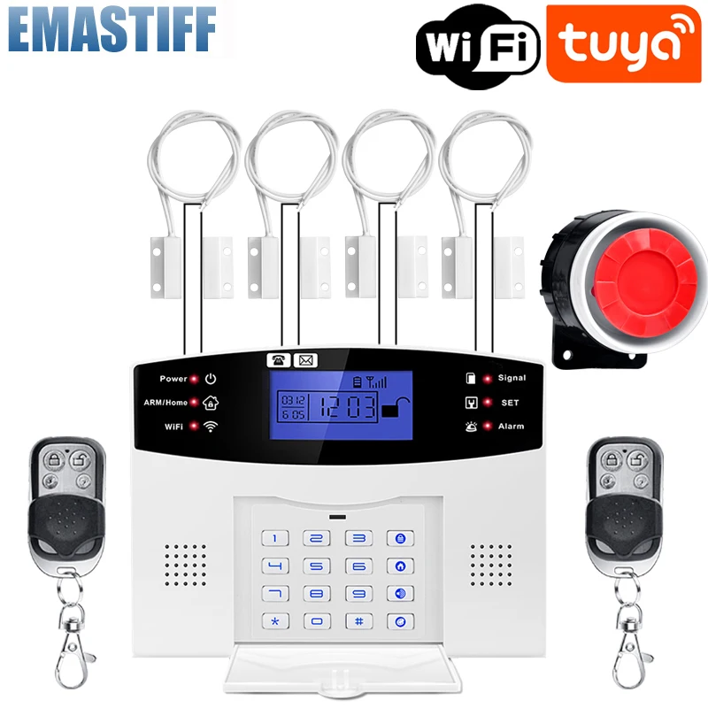 

Tuya WiFi GSM Alarm System 433MHz Wireless Wire Smart Home Burglar Security Alarm Host App Control Compatible Alexa Google