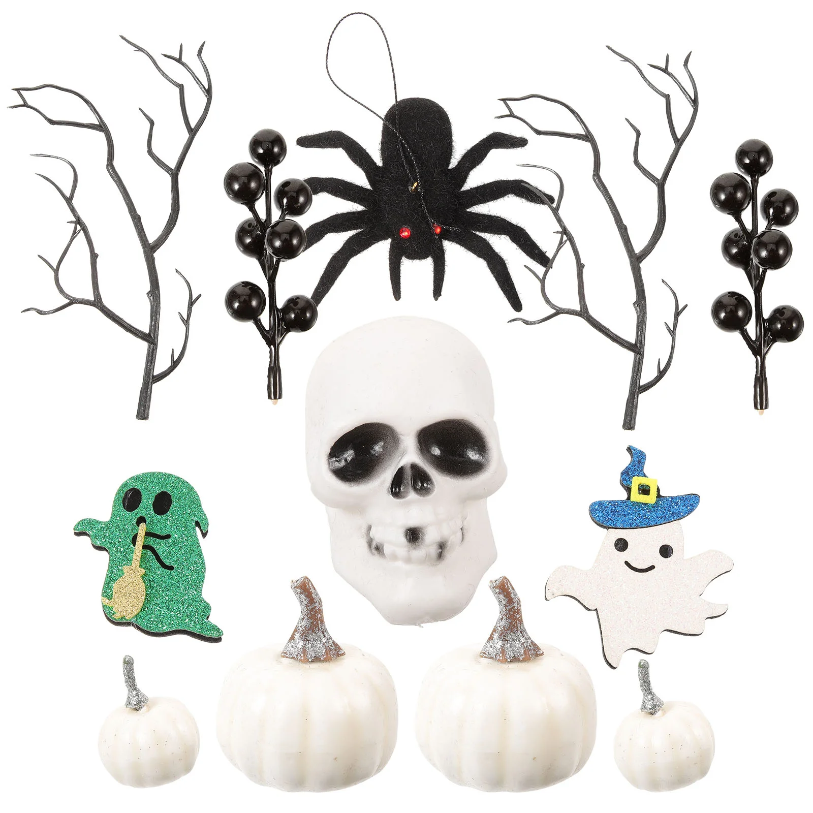 

Pumpkins Fake Decorating Crows House Haunted Fall Ornament Crow Birds Feathered Statue Realistic Black Yard Hanging Halloween