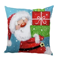 merry christmas santa cushion cover decor cute cartoon snowman pillowcase short plush pillowcase kids room sofa car pillow cover