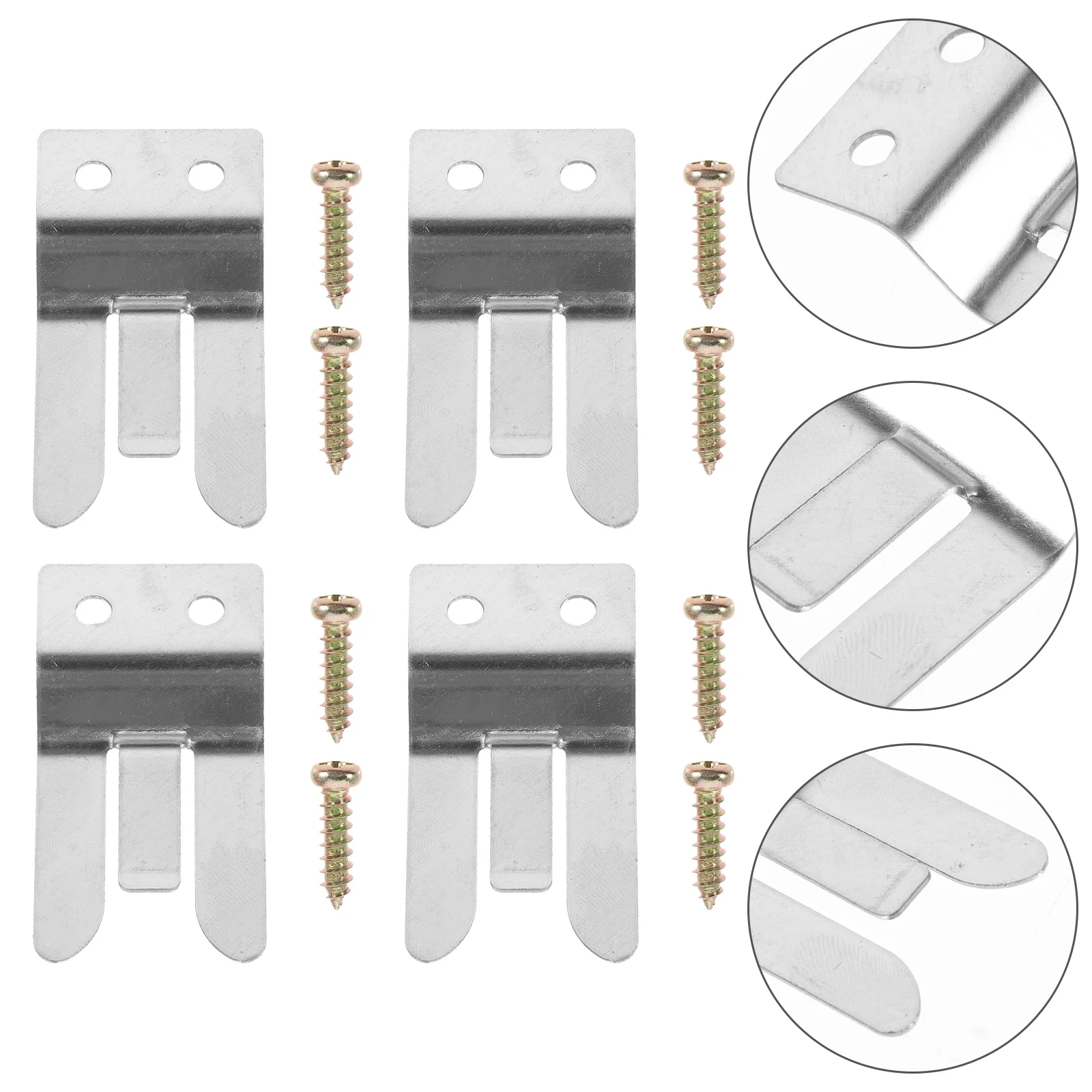 

4 Pcs Radio Mic Microphone Hook Accessories Clip Stand Clips Stands Holder Hanger Metal