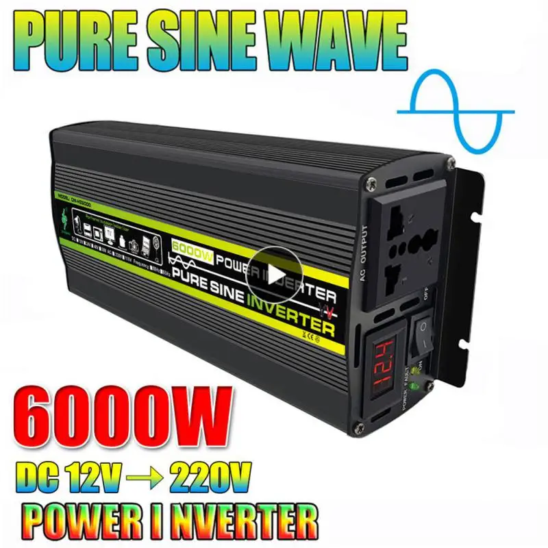 

12v/24v To Ac110v 220v Solar Inverter 1600w 3000w Buzzer Reminder Car Voltage Converter Pure Sine Wave Inverter Led Display