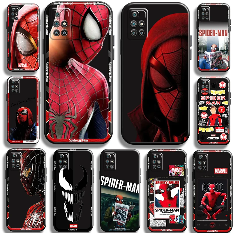 

Marvel Spiderman Iron Man for Xiaomi Redmi 10 Phone Case TPU Shell Carcasa Shockproof full Protection Back Liquid Silicon Cases