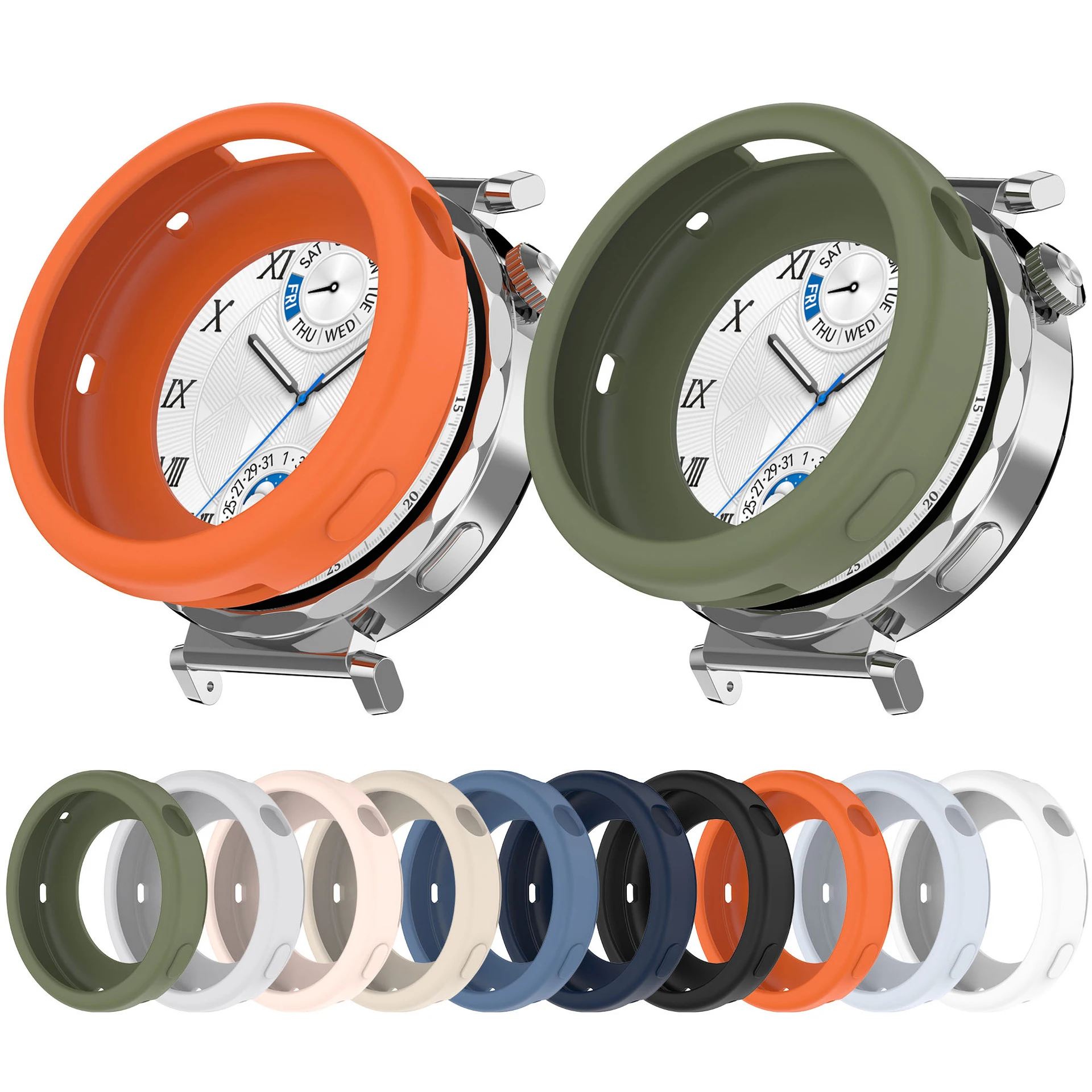 Silicone Soft Edge Shell Protector Frame Case For Huawei Watch GT 5/4 46mm GT5 Pro 42mm GT4 41mm Bumper Cover Smart Accessories