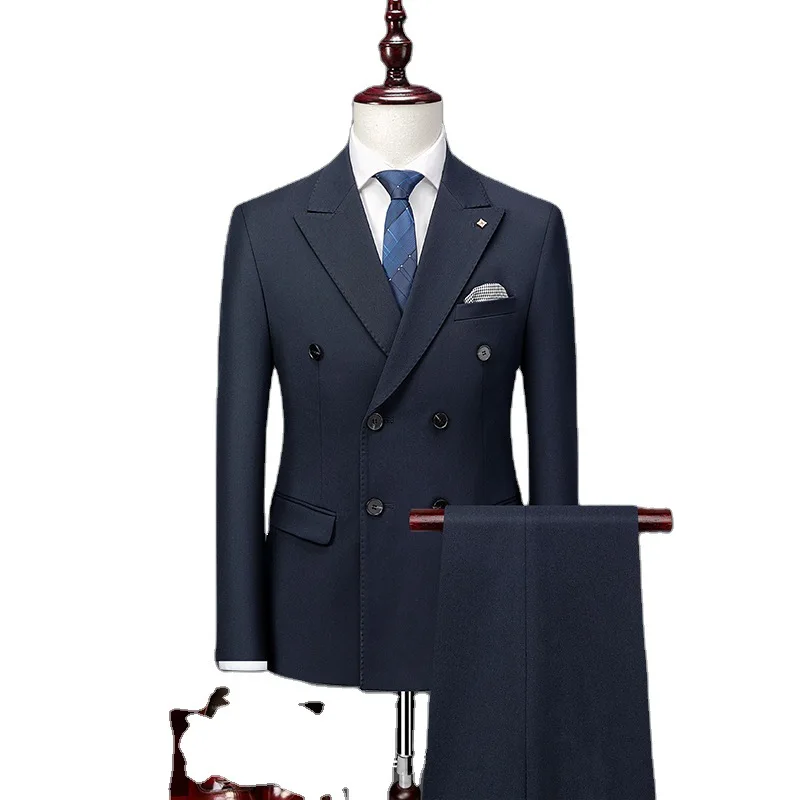 

Новый мужской однотонный деловой повседневный костюм из трех предметов МОЛОДЕЖНЫЙ мужской маленький костюм деловое официальное платье