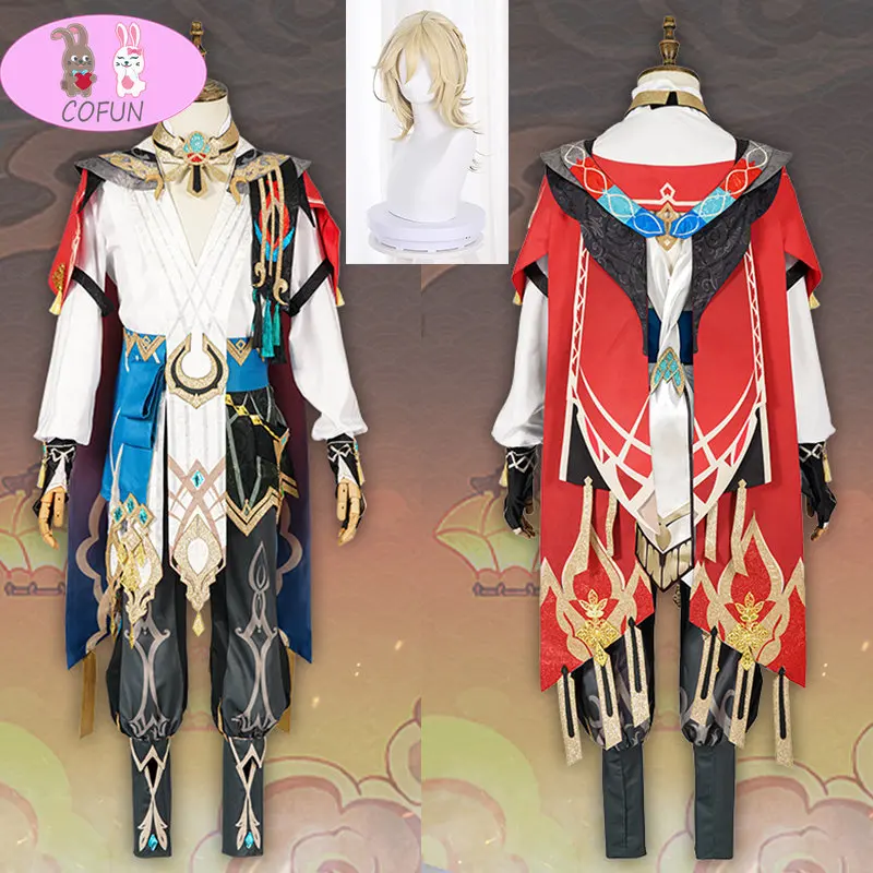

CFUN Genshin Impact Kaveh Cosplay Costume Outfits Halloween Carnival Party Suit Women Men Role Play Game Clothes wig