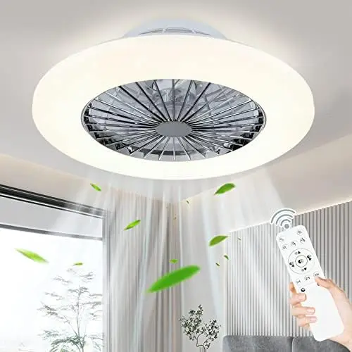 

LED Remote Ceiling Fan with Light Kit-40W Modern Dimmable Ceiling Fan Lighting, 7 Blades Ceiling Fans, 23 Inch Ceiling Lighting