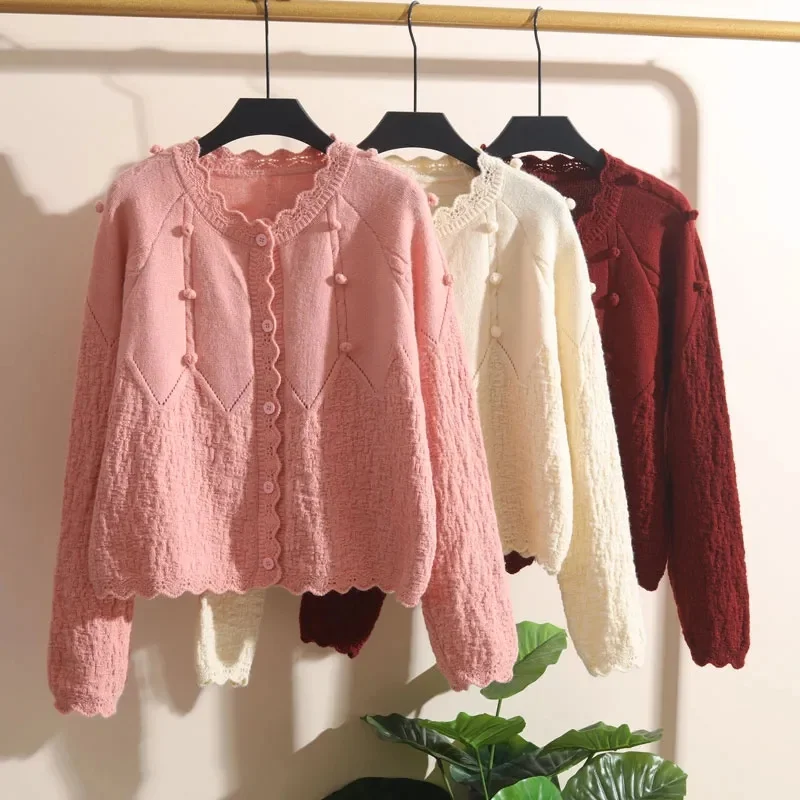 

Handmade Sweater Cardigan Female Wear New Jacket 2023 The Spring Autumn Korean Pullover Gentle Wind Sweater Tops Women's Coats