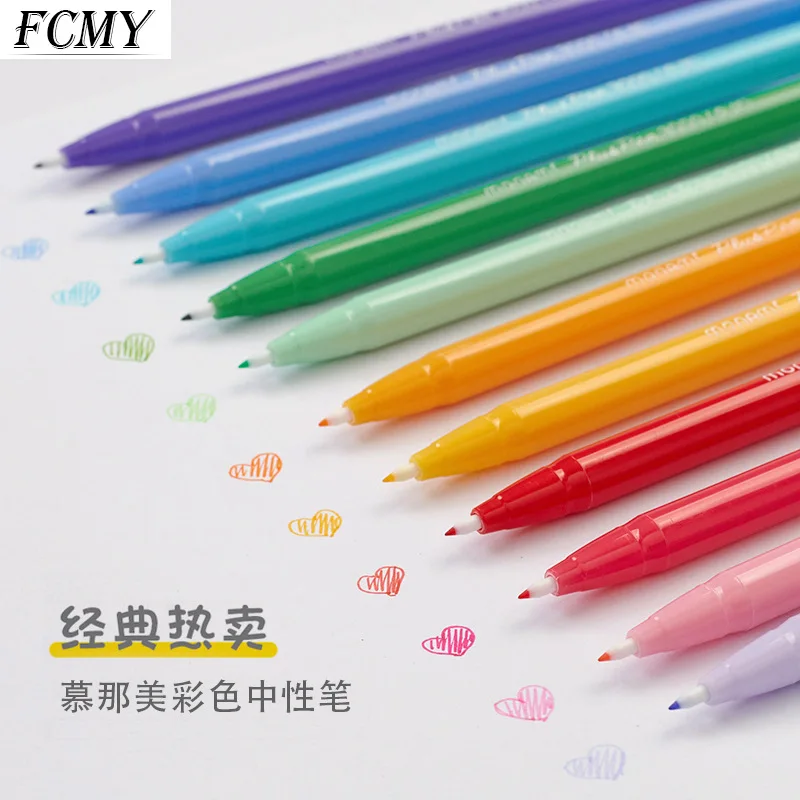 

12pcs Colors Sketch Drawing Color Pen Markers 0.3mm Gel Pens Set Refill Rollerball Pastel Neon Marker Office School Stationery