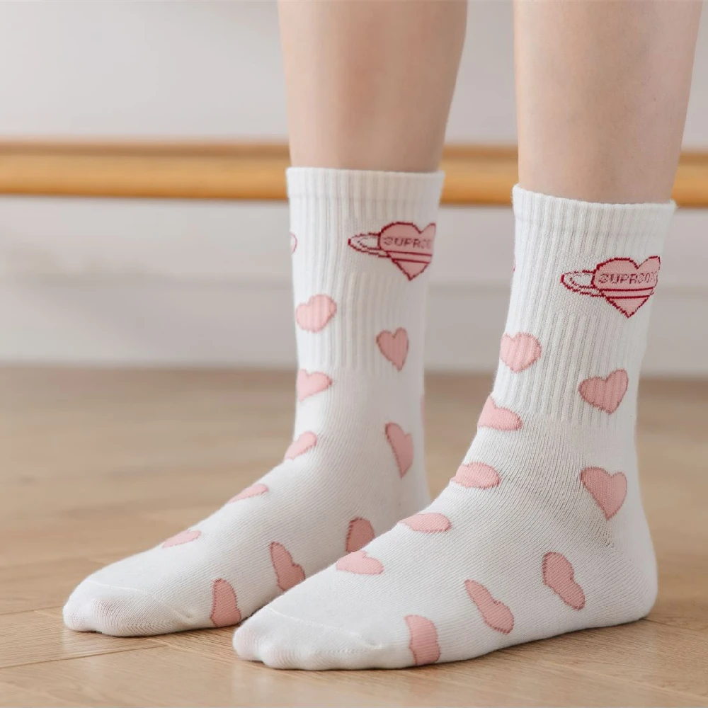 

Женские носки с надписью Love Heart «SUPRSOX», забавные хипстерские уличные спортивные студенческие носки в стиле колледжа, Прямая поставка