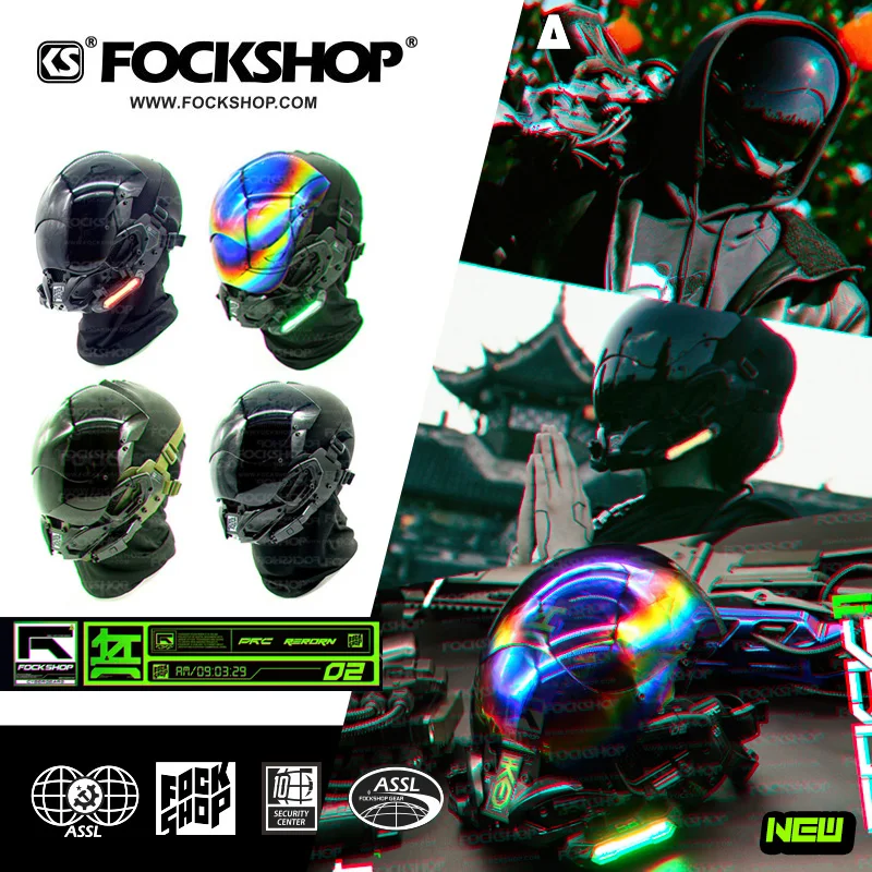 Fockshop черная киберпанковая маска ручной работы технология функциональная