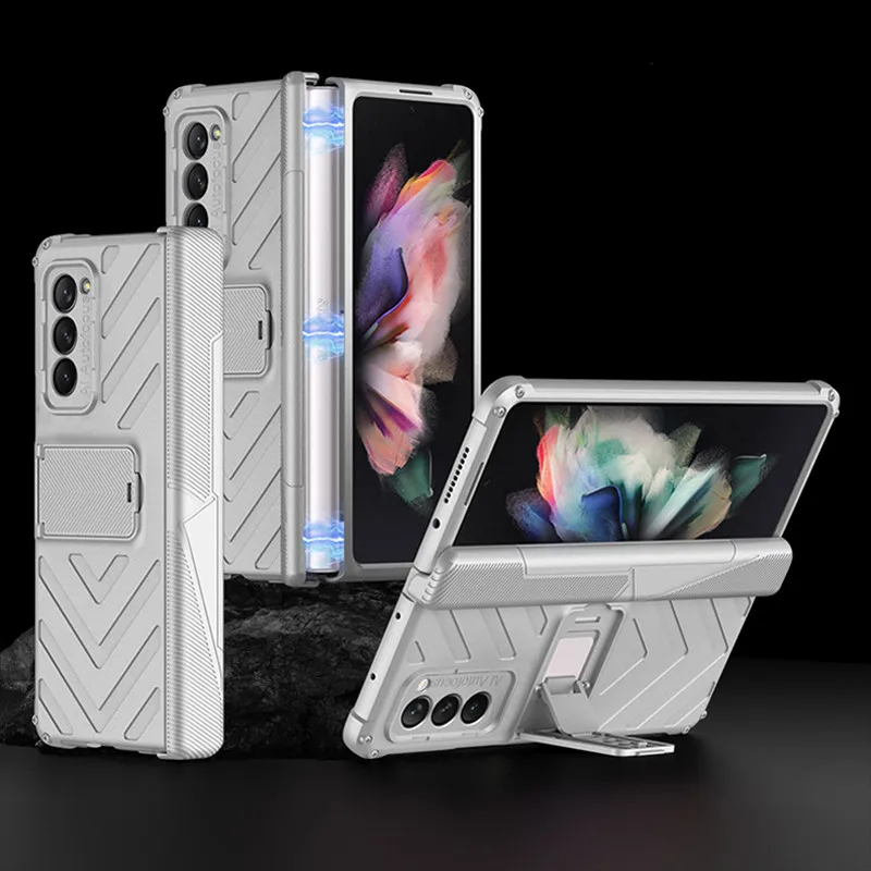 Case for Samsung Galaxy Z Fold 5 2 3 4 Adjustable Kickstand Magnetic Hinge Full Protection Shockproof Hard Plastic Cover Case