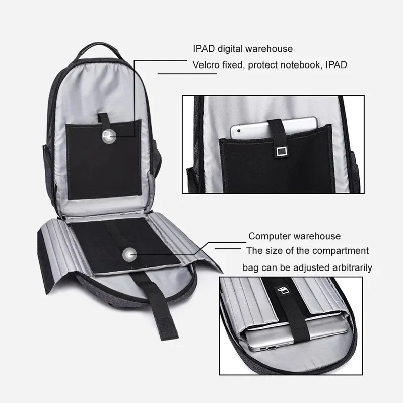 14 15 6-дюймовый рюкзак для ноутбука мужчин дорожный с защитой от вора