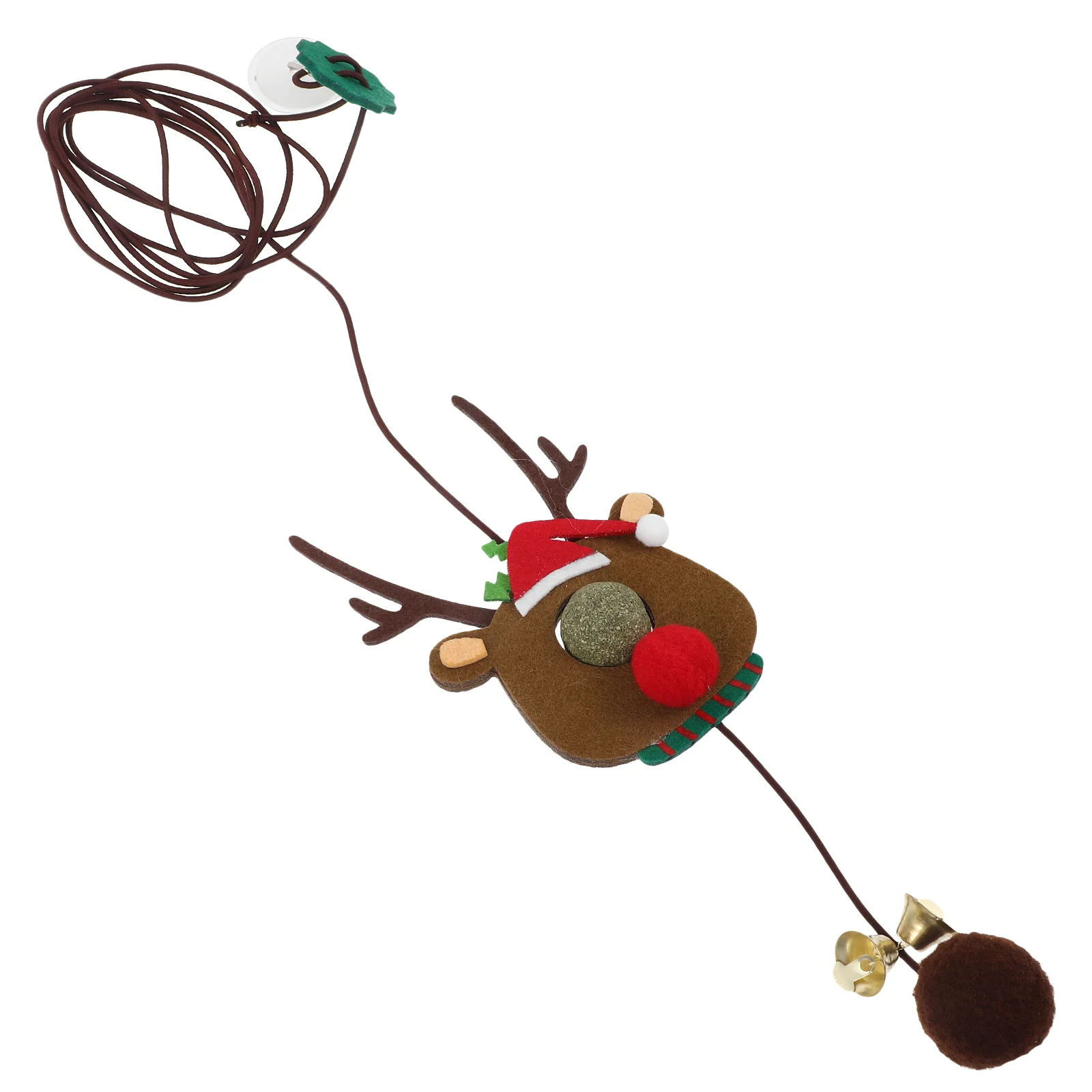 

Hanging Door Cat Toy Elastic Cord Bell Pendant Toy Xmas Style Sticky Cat Toy