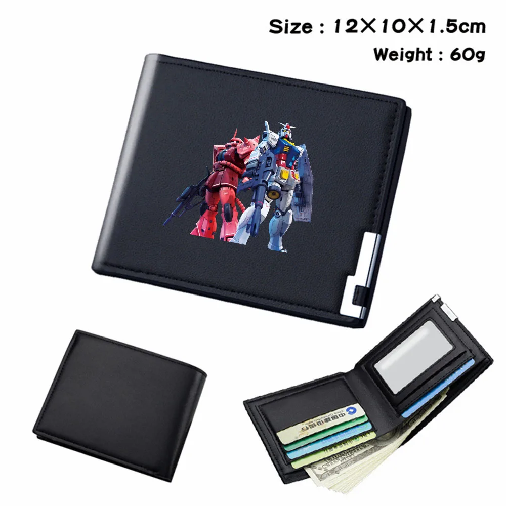 

Anime Gundam Leather Pu Wallet Bifold Coin Pocket Photo Credit Card Holder Teenager Unisex Casual Cartoon Cosplay Purses Gifts
