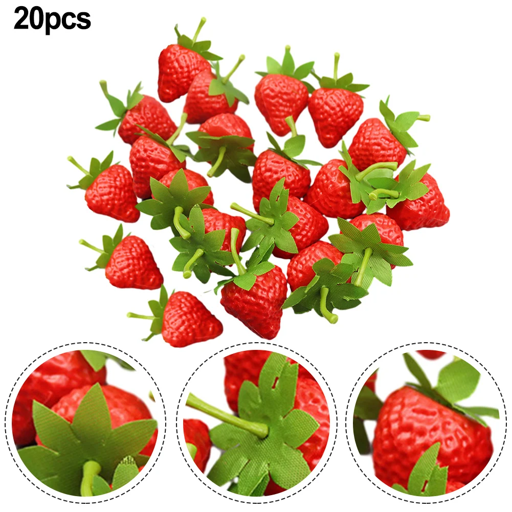 

Home Decoration Simulated Strawberry Artificial Fruit 6.5*2cm Eco-friendly Fake Strawberry Long Lasting Plastic