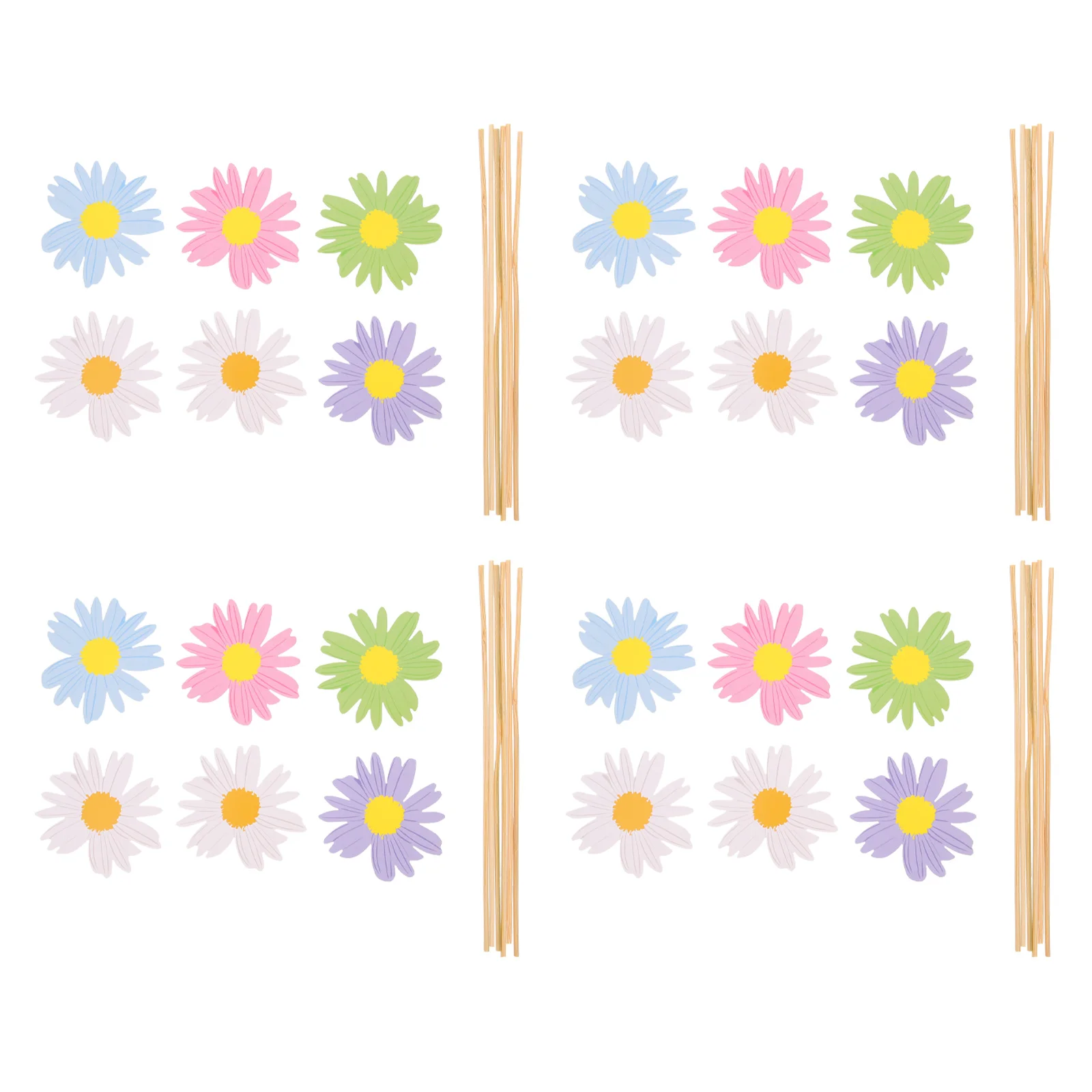 

Picks Daisy Cake Cupcake Decor Flower Party Topper Dessert Appetizer Spring Birthday Fruit Cocktail Summer Shaped Sticks
