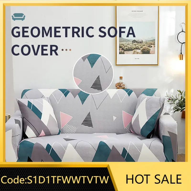 

3 Seater Geometric Elastic Sofa Cover Stretch Sofa Cover for Living Room Sofa Cover L-shaped Armchair Cover 1/2/3/4 seat MJ438