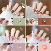 14pcssheet beauty sticker 5d drill nails manicure waterproof with embellished pattern nail polish film detachable nail stickers