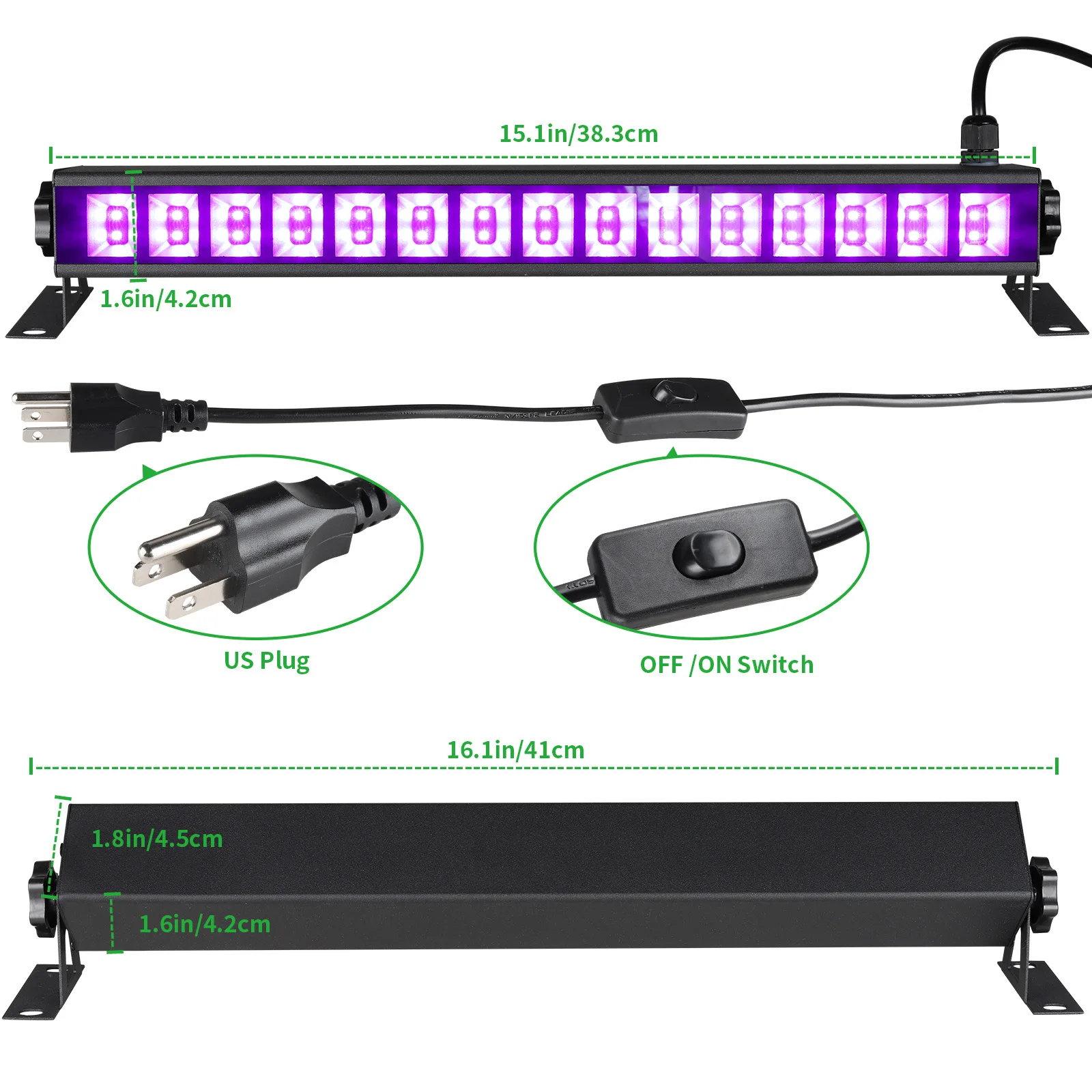Черный УФ-светильник 30/40 светодиодов Вт | Освещение