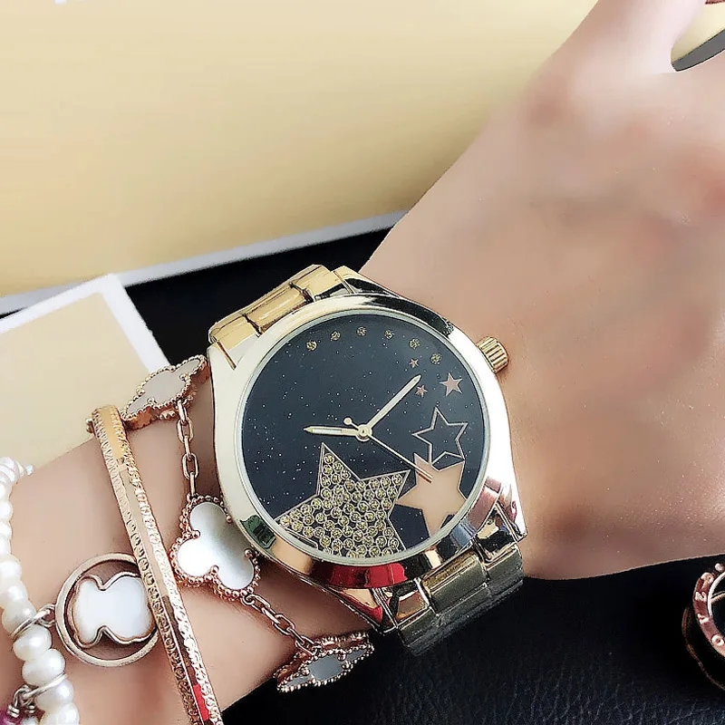 Brand Wrist Watches Women Girl Ladies Crystal Style Quartz Casual Steel Metal Band Clock m54