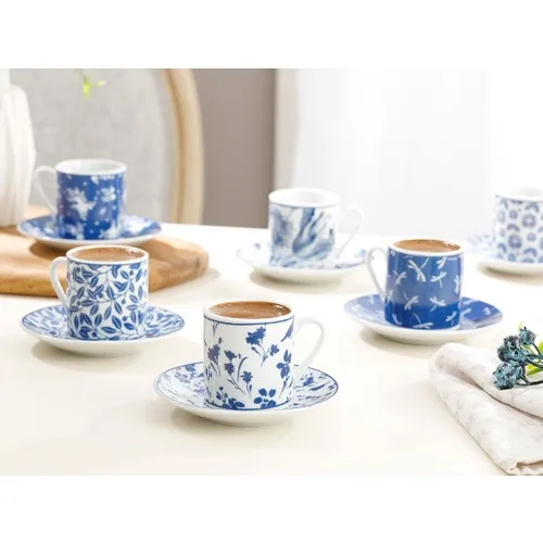 

English Home Bella Porcelain 12 Piece Coffee Cup Pad 80 ml Navy Blue; krend 2021 Decor Enjoy Love Enjoyment Organic Garden Beautiful