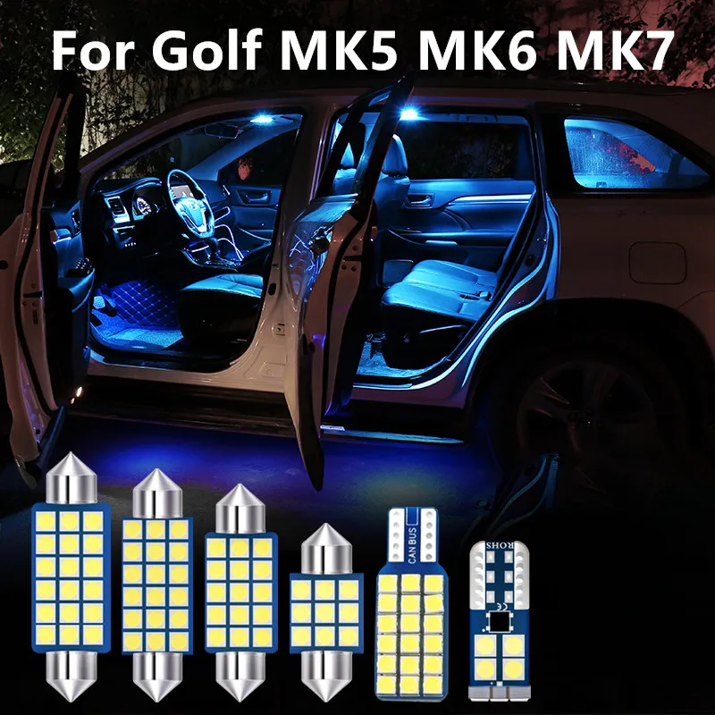 

Car LED Map Light License Plate Light Trunk Light Volkswagen Golf MK5 MK6 MK7 GTI GT Interior Light Kit LED Bulb Types