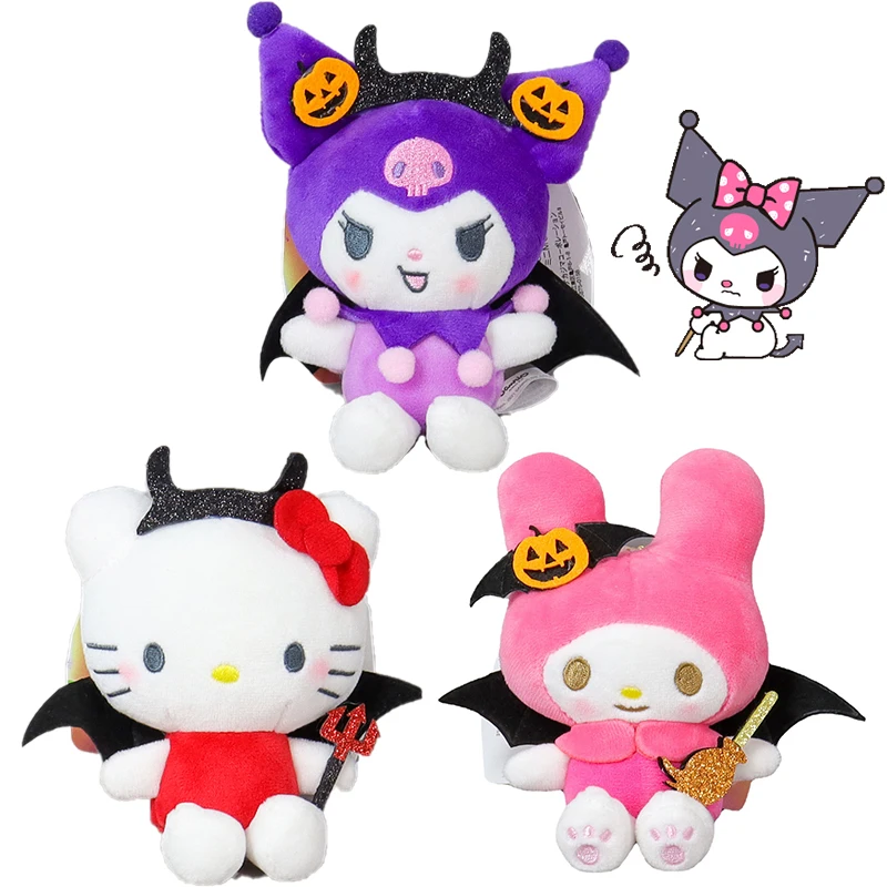 

Kawaii Sanrioed plush doll toy Kuromi Mymelody Hello Kitty anime characters keychain pendant ornament Christmas gifts for kids