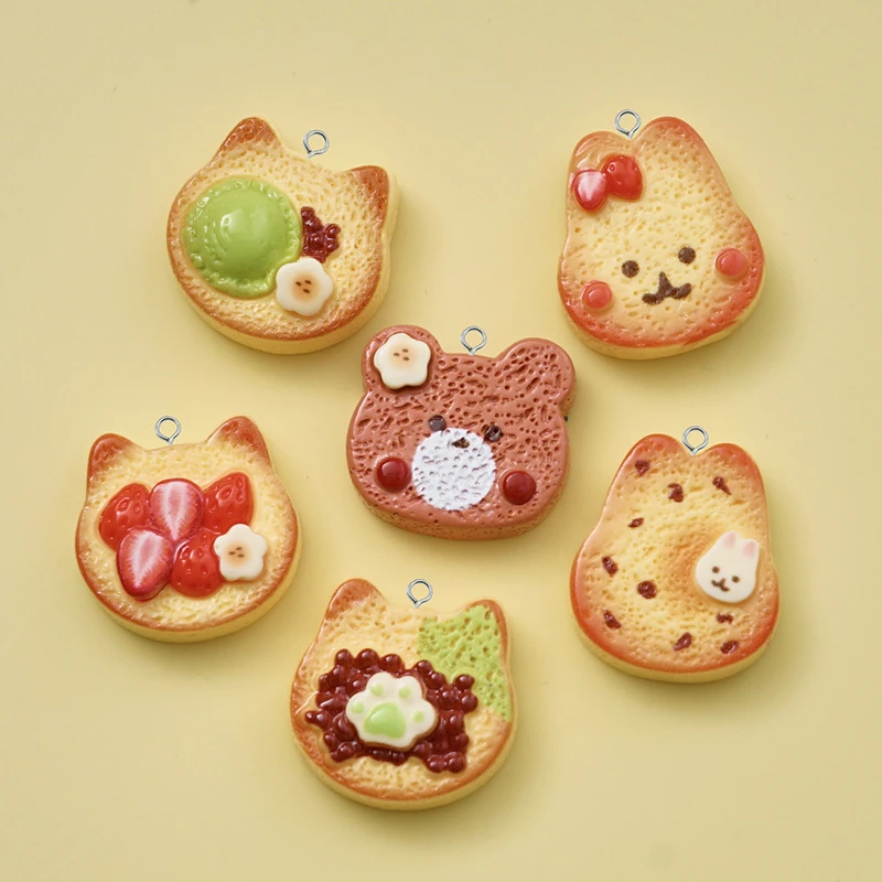 10/12 шт. тостовое печенье в форме животного подвески из смолы шоколадное