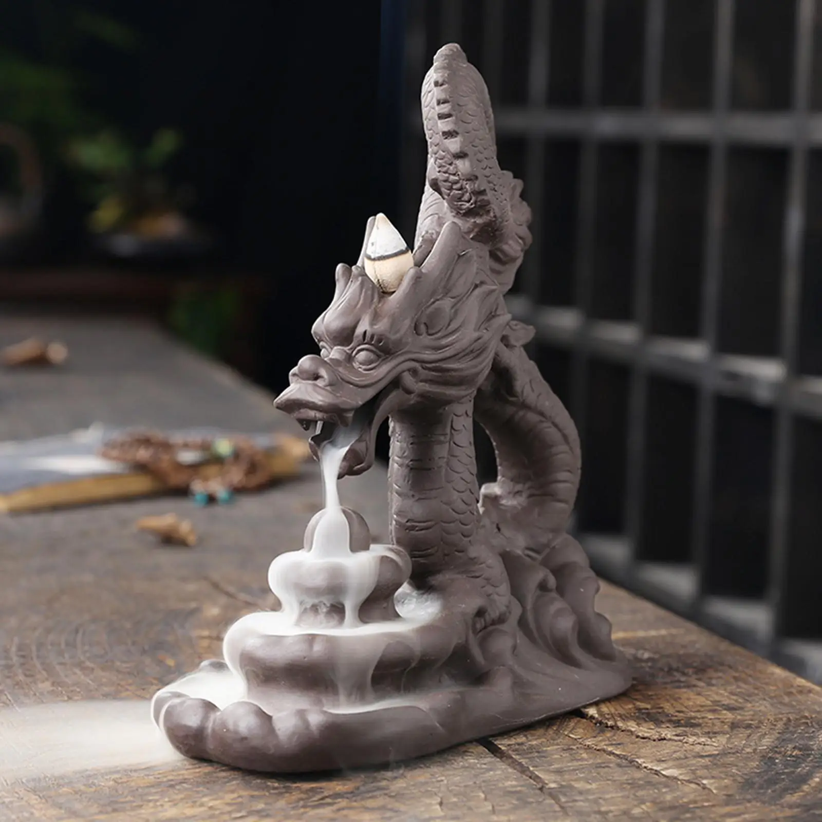 

Backflow Incense Burner Waterfall Incense Holder Ceramic Dragon Decorative Incense Holder Waterfall Room Ornament Zen Decor