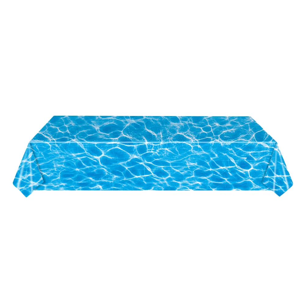 

Синий орнамент, одноразовая скатерть с морскими волнами, скатерть для средиземноморского стола, пластиковая скатерть с морскими волнами