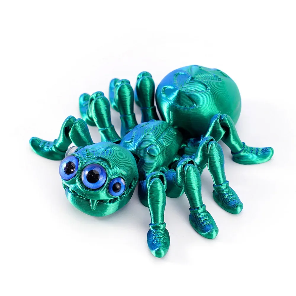 

Красочные 3D-печатные фигурки с подвижными шарнирными несколькими глазами, пауками, аксессуарами для дома, украшения для рабочего стола