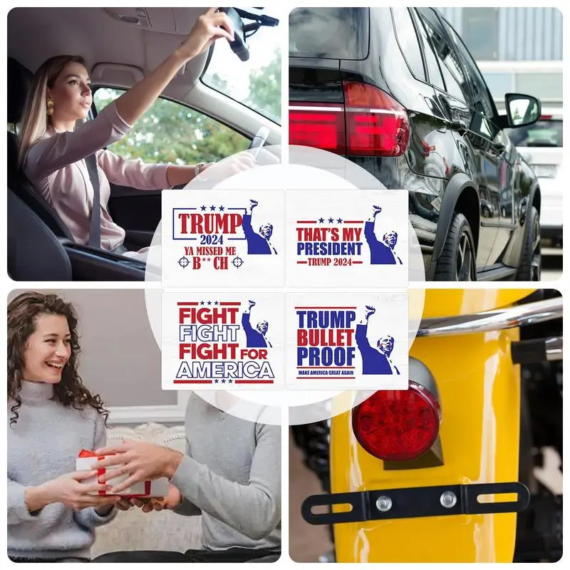 Автомобильная наклейка с Дональдом Трампом 2024 наклейки для стрельбы борьбы 5x4