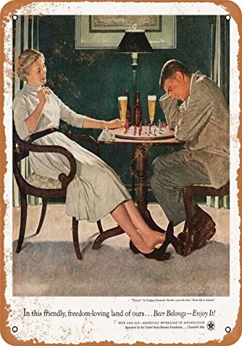 

Metal Sign - 1955 Beer Belongs Chess - Vintage Look