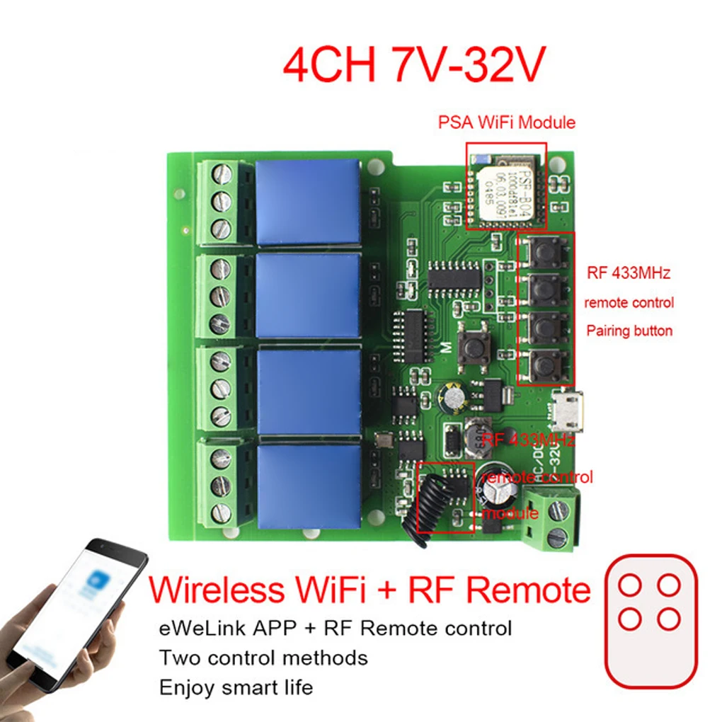 

WiFi реле дистанционного управления Модуль переключателя Запасная часть