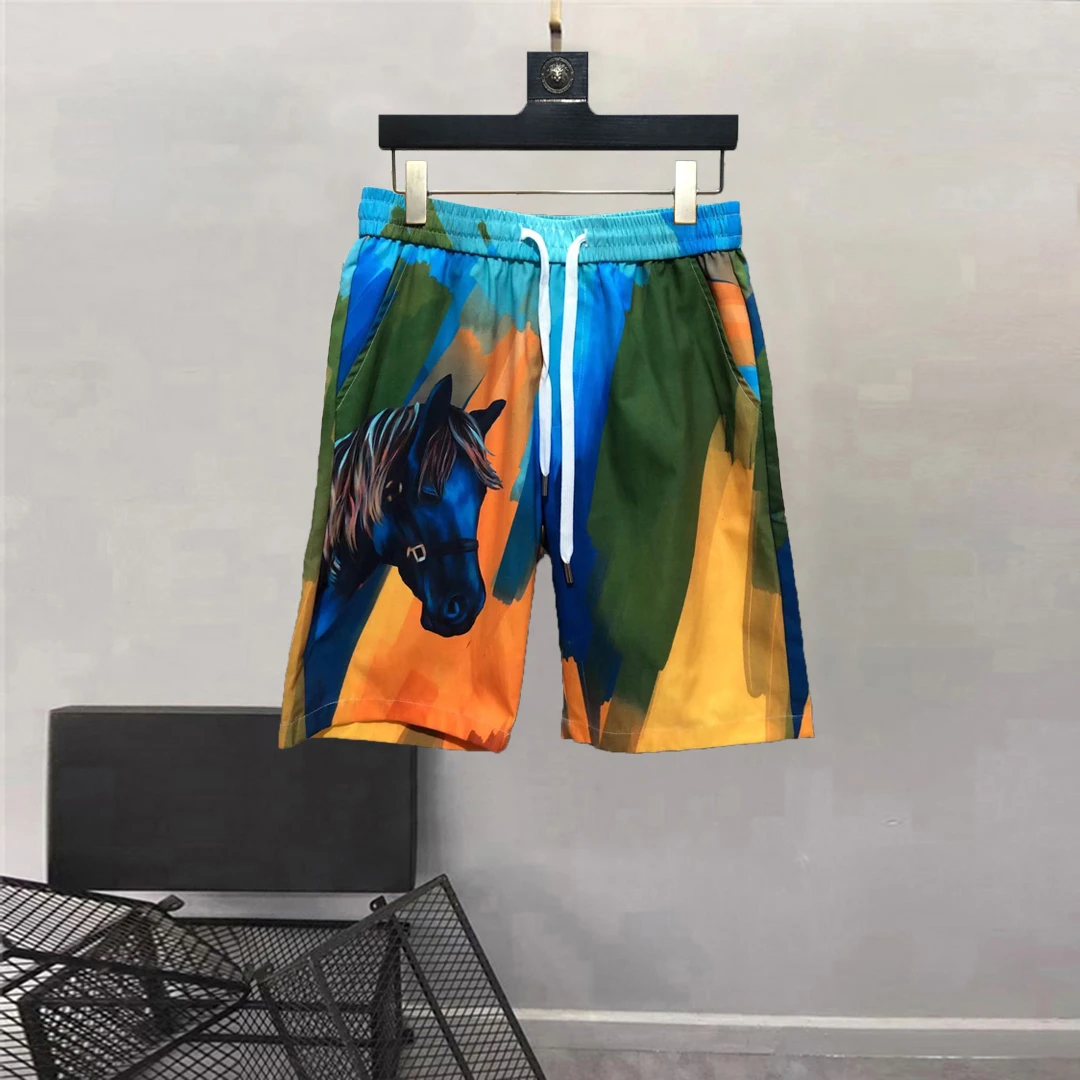 

European and American men's wear summer 2022 new Pegasus printed shorts slim The fashion leisure Five minutes of pants