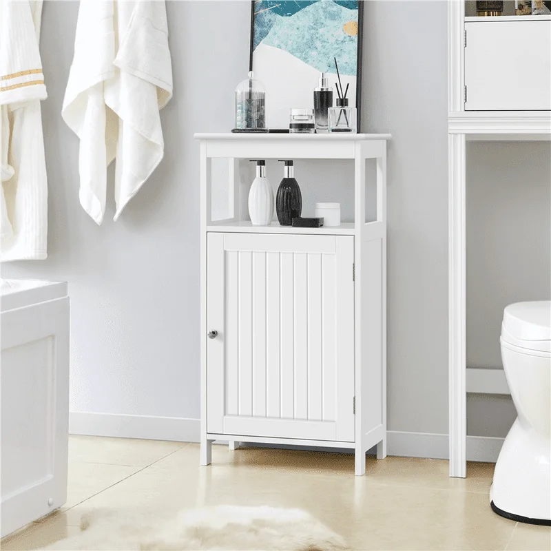 

Stylish Storage Shelf Stylish White Wooden Floor Cabinet for Kitchen, Bathroom, Hallway Storage Shelf - Ideal Home Organizer Sol