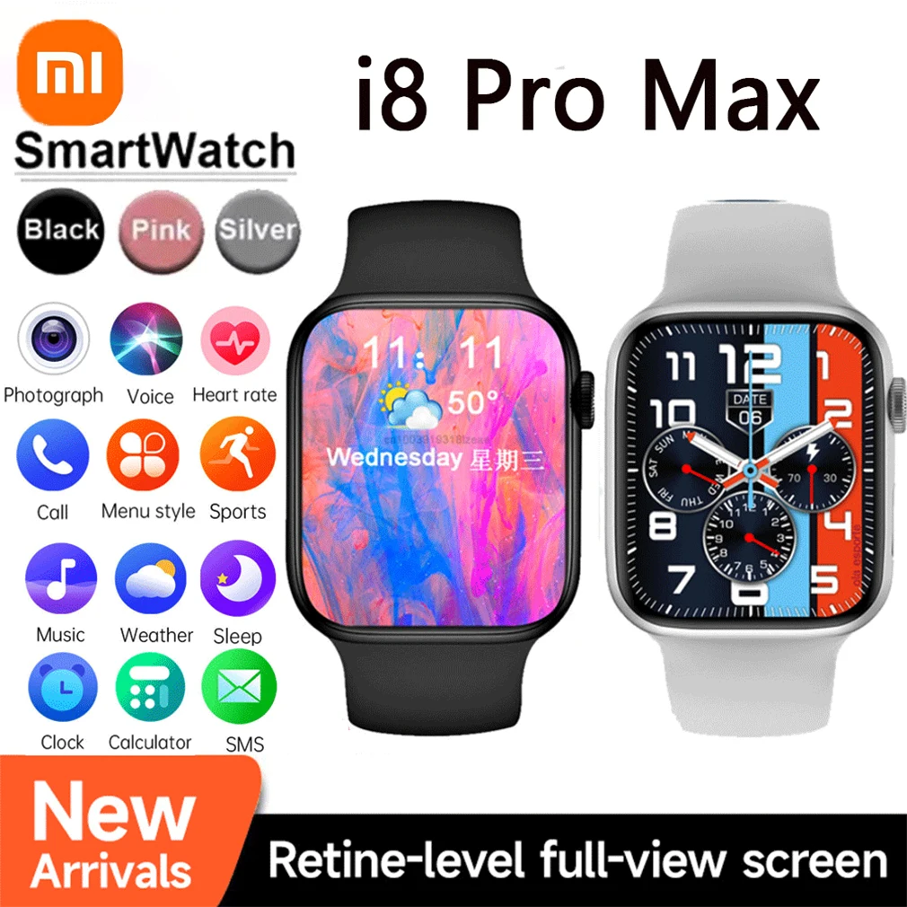 

Смарт-часы Xiaomi i8 Pro Max, умные часы серии 8 с Bluetooth, мужские спортивные Смарт-часы с монитором сердечного ритма Pk S8 Ultra I7PRO MAX