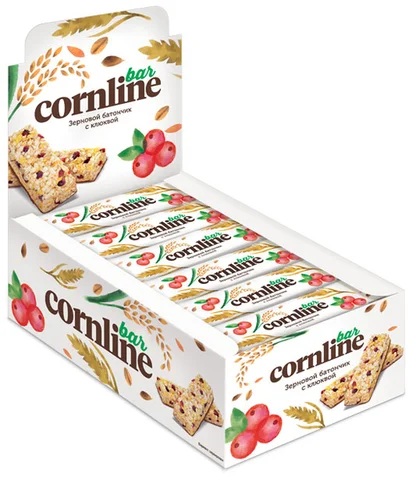 Батончик Cornline из цельных злаков с клюквой и воздушным рисом, 30 г - изображение