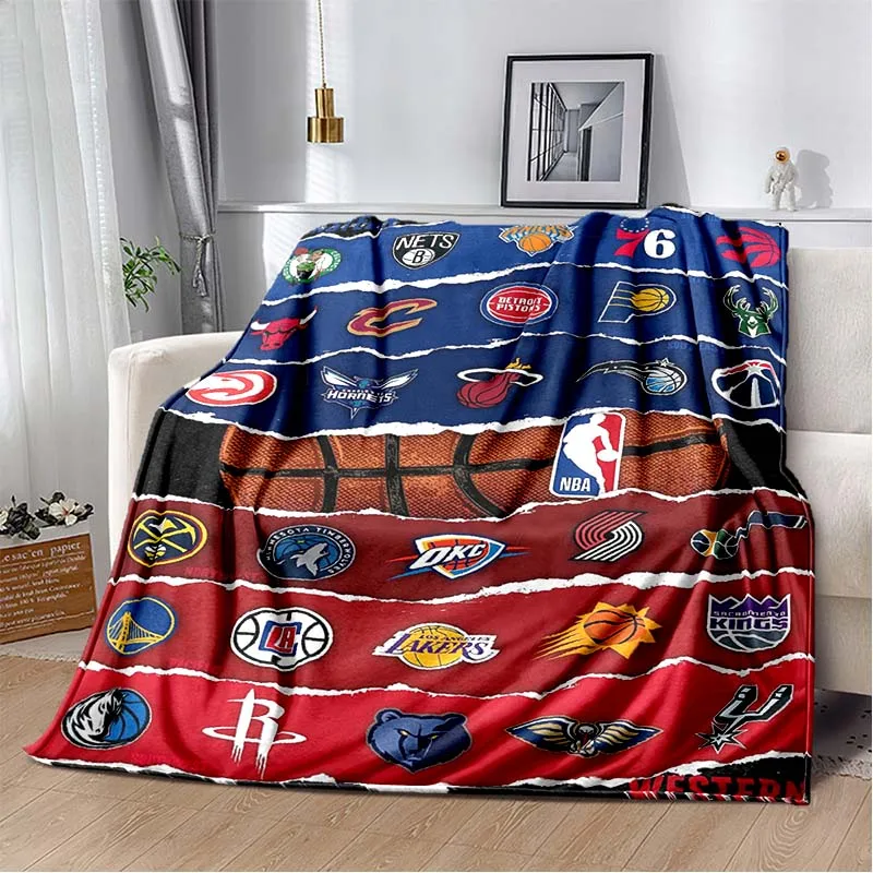 

Basketball logo Throws Blanket 3D Printing Court Sofa Blanket Adults and Children Bedroom Living Room Decoration Blanket
