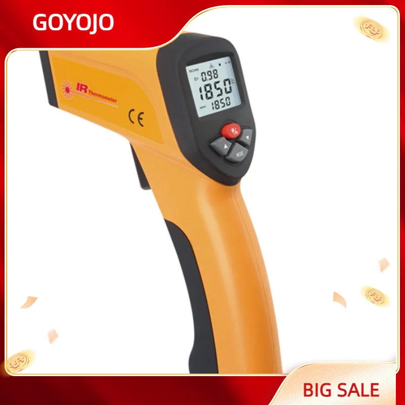 

1,5 мм Точность-50 ~ 2200 градусов Цельсия диапазон высоких температур Бесконтактный инфракрасный термометр промышленный