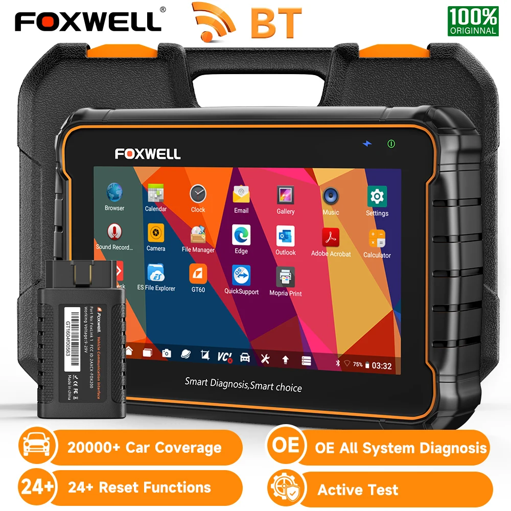 Foxwell GT60 OBD2 Automotivo Scanner Professional ABS SAS TPMS Active Test A/F Oil DPF EPB 24+ Сброс все системы