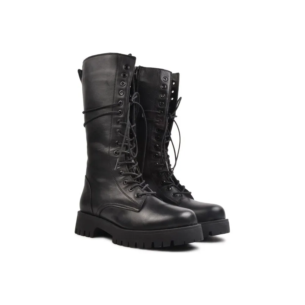 

Dorlie Black Genuine Leather Zipper Women 'S Boots