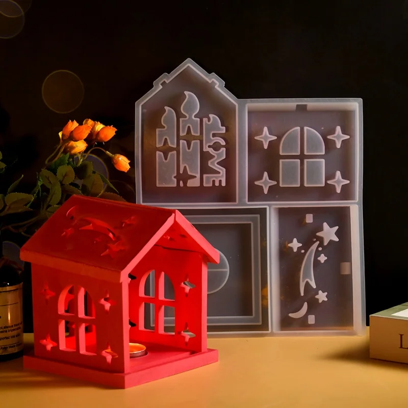 DIY сращивание свечи дом гипсовая силиконовая форма креативная любовь и мир